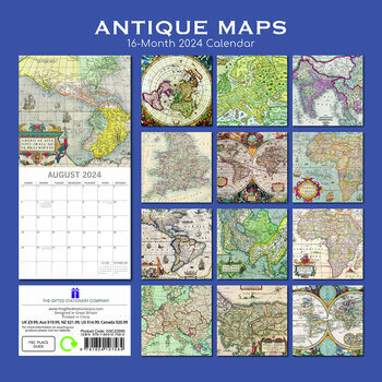 Calendrier 2024 Carte antique Calendrier 2024 Carte antique