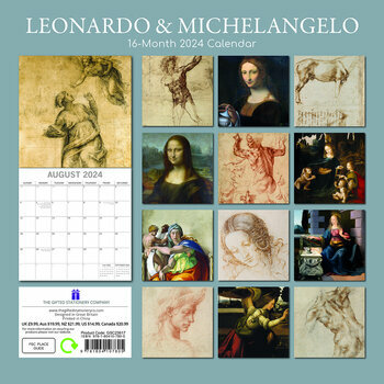 Calendrier 2024 Leonard de Vinci et Michel-Ange