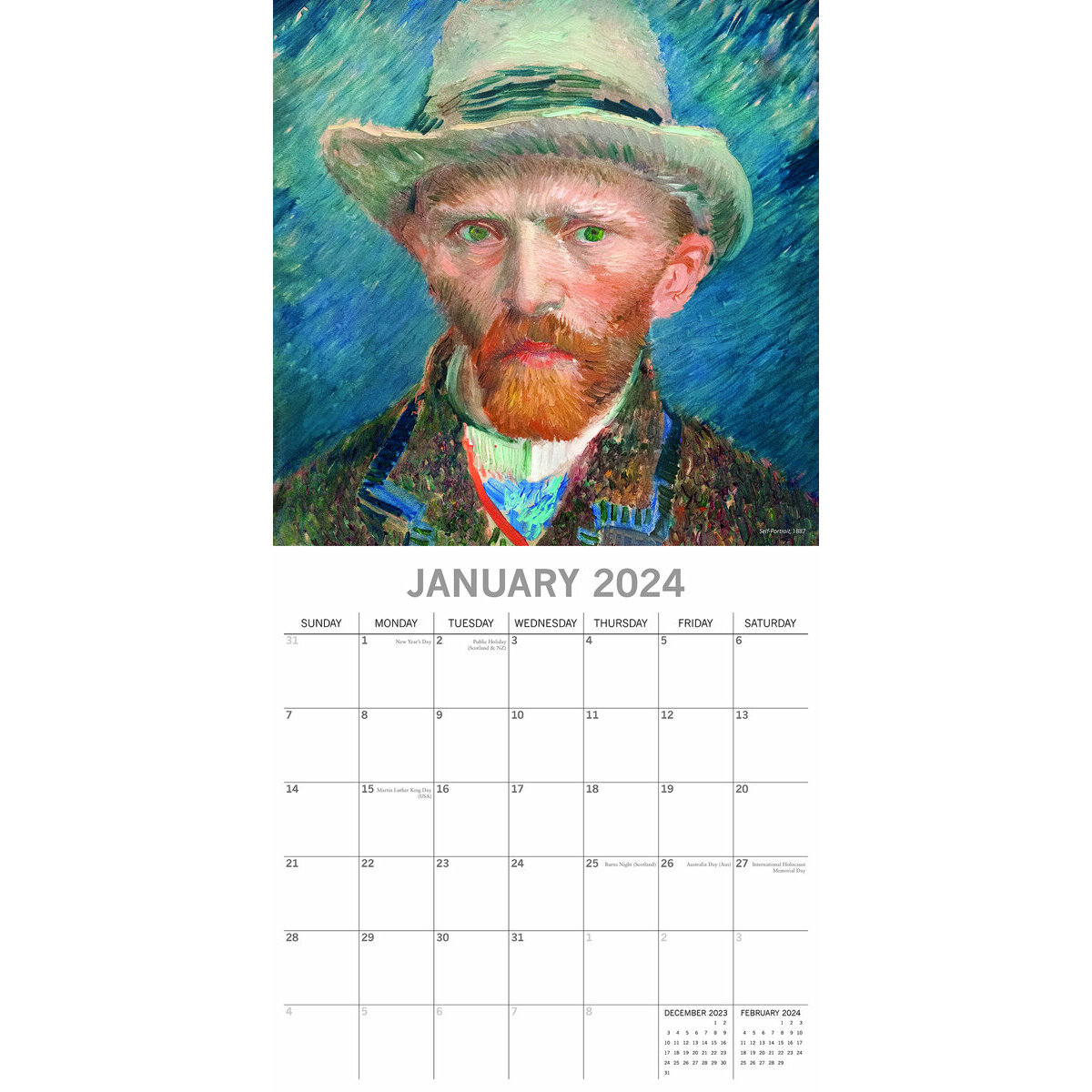 calendrier Vincent Van Gogh 2024