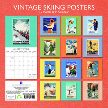 Calendrier 2024 Affiche ski retro