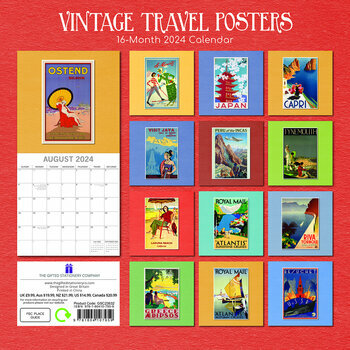 Calendrier 2024 Affiche voyage vintage