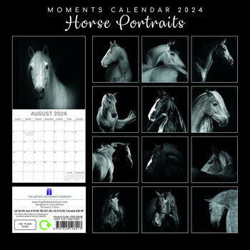 Calendrier 2024 Chevaux noir et blanc Calendrier 2024 Chevaux noir et blanc