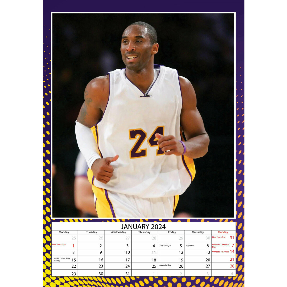Calendrier 2024 Kobe Bryant A3