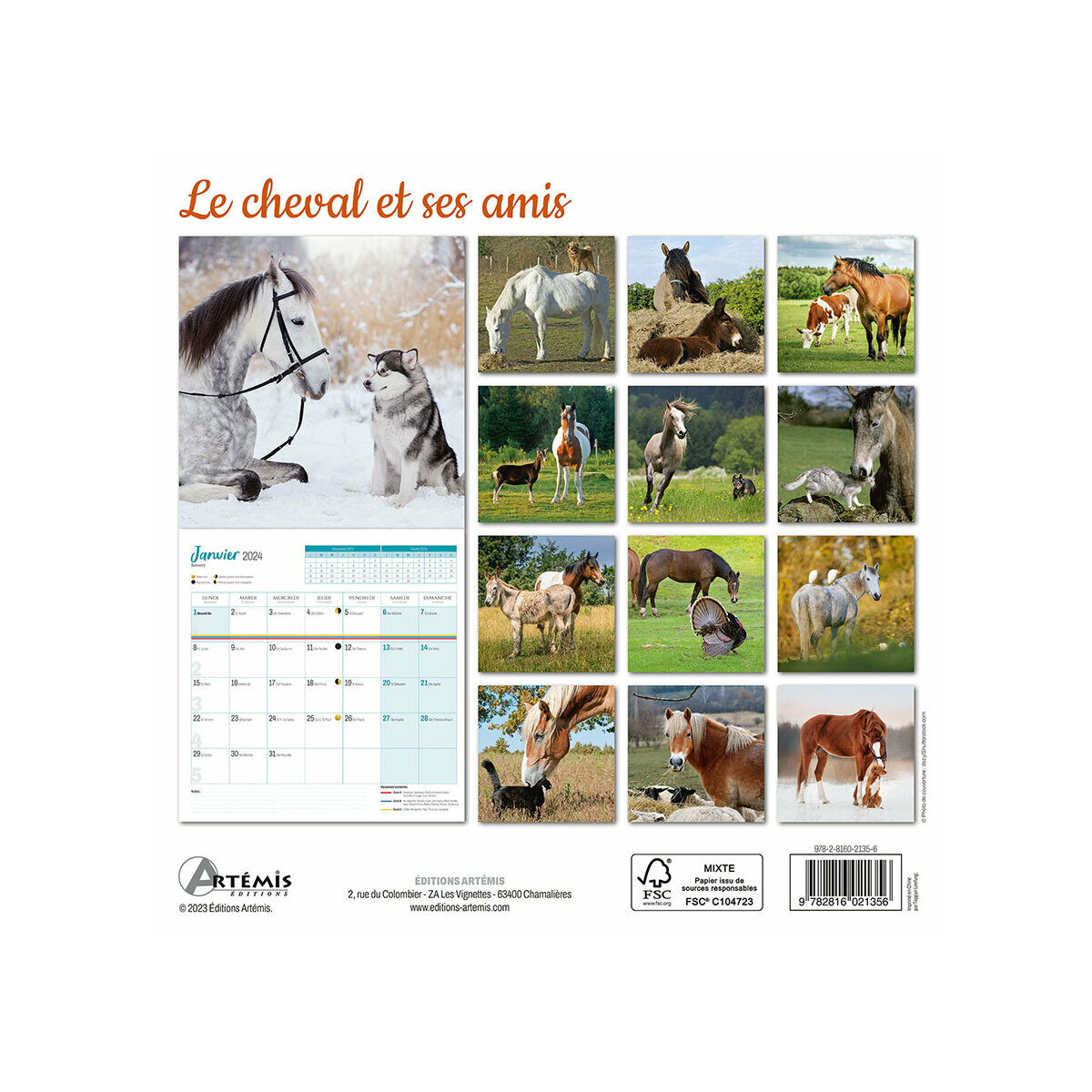 Calendrier 2025 Le cheval et ses amis