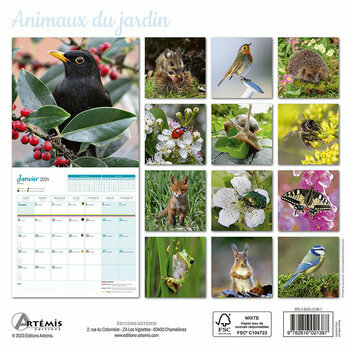 Calendrier 2024 Animaux du jardin