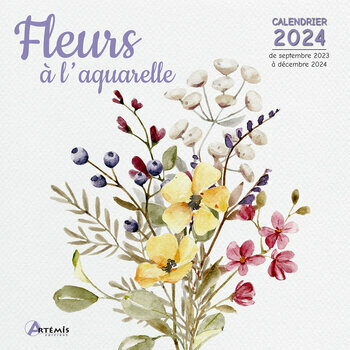 Calendrier 2024 Dessin fleur aquarelle