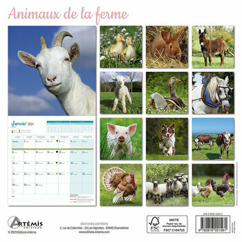 Calendrier 2024 Animaux de la ferme