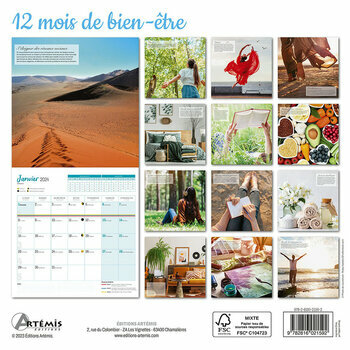 Calendrier 2024 12 mois de Bien-être