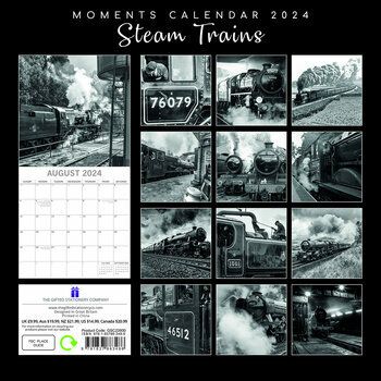 Calendrier 2024 Train à vapeur noir et blanc Calendrier 2024 Train à vapeur noir et blanc