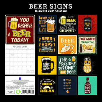 Calendrier 2024 Affiche rétro bière Calendrier 2024 Affiche rétro bière
