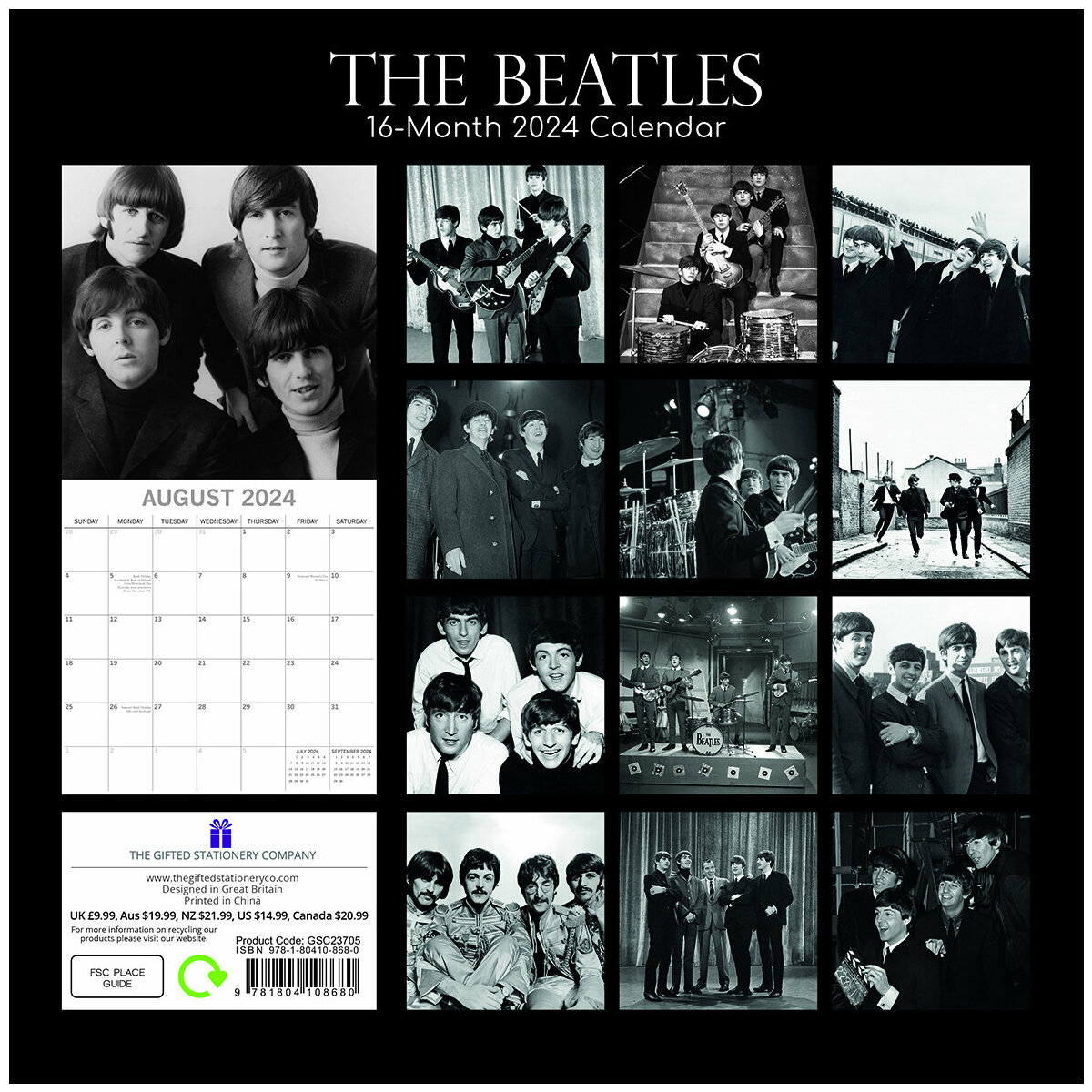 Beatles Calendar 2024 Arlee Cacilia