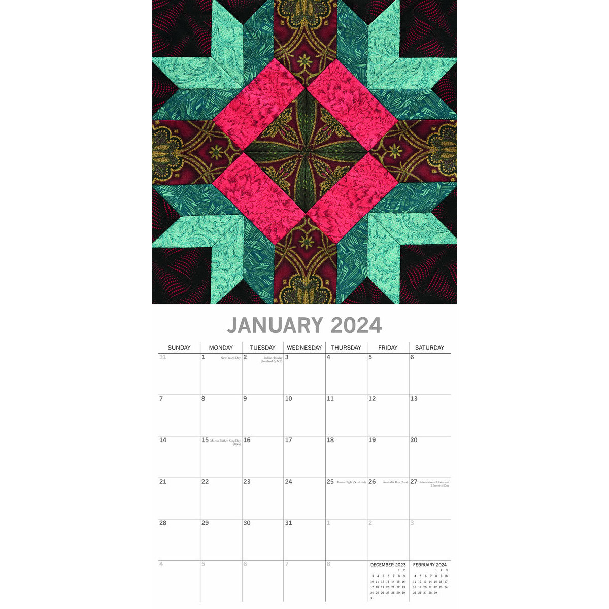 Calendrier 2024 Patchwork quilt