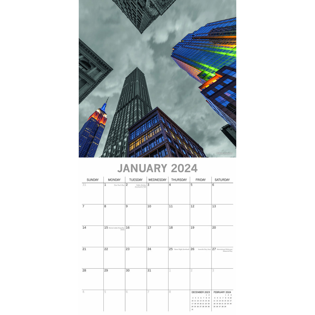 Calendrier 2024 New york