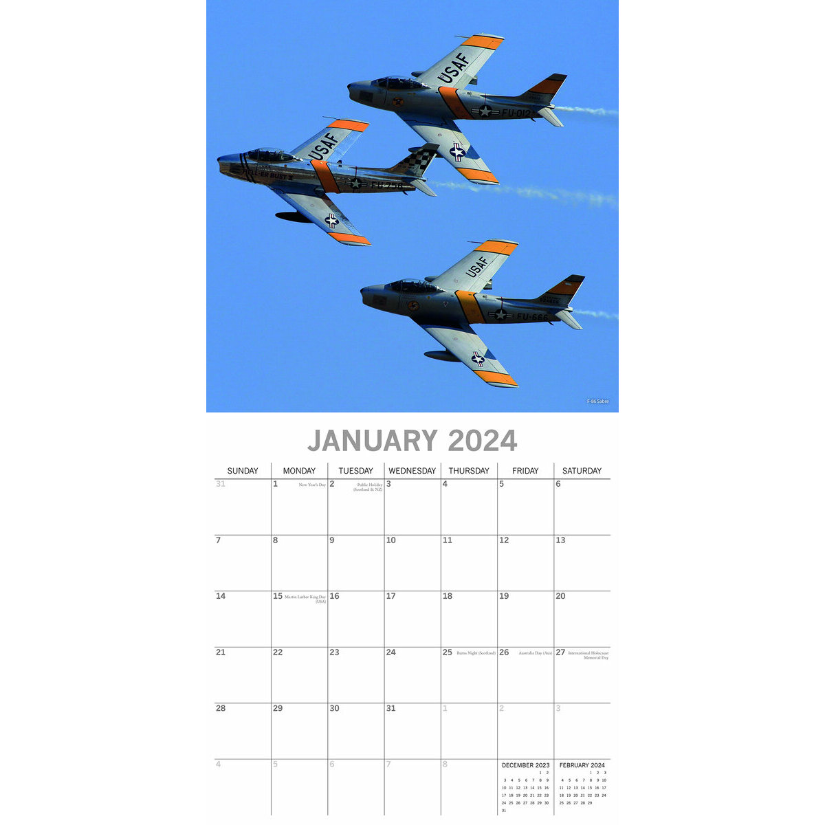 Calendrier 2024 Avion militaire
