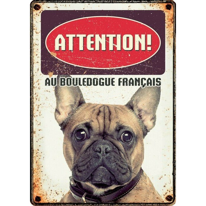 Plaque métal bouledogue français