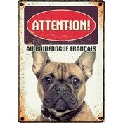 Plaque mtal bouledogue franais