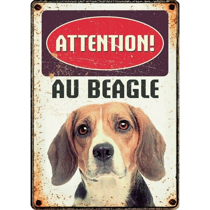 Plaque mtal dcorative Beagle