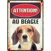 Plaque mtal dcorative Beagle