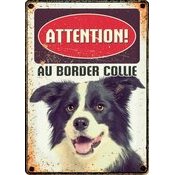 Plaque mtal dcorative Border collie