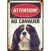 Plaque mtal chien Cavalier King Charles