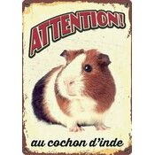 Plaque mtal dcorative Cochon d'inde