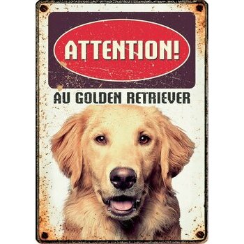 Plaque métal décorative Golden Retriever Plaque métal décorative Golden Retriever