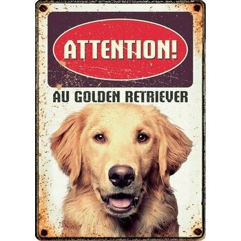 Plaque métal décorative Golden Retriever