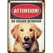 Plaque mtal dcorative Golden Retriever