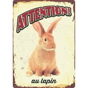 Plaque métal décorative Lapin