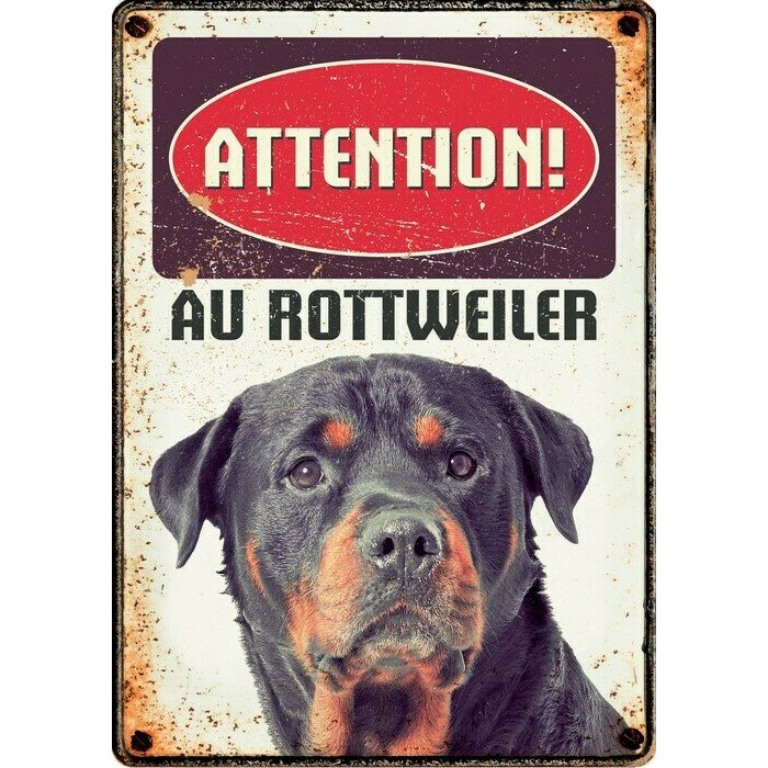 Plaque metal rottweiler
