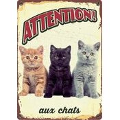 Plaque mtal chat