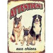 Plaque mtal 3 chiens