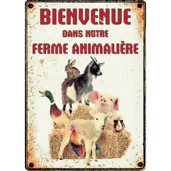 Plaque métal décorative Animaux de la ferme