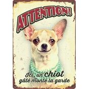 Plaque métal décorative Chihuahua