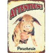 Plaque métal décorative Cochon
