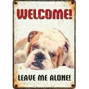 Plaque mtal dcorative Chien Bulldog anglais