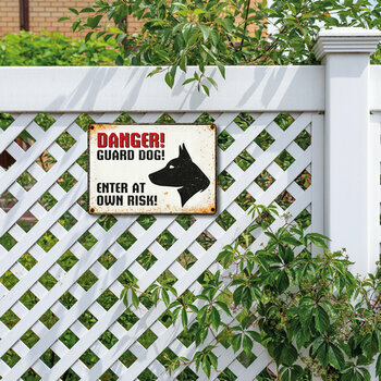 Plaque métal décorative Déjection canine interdite