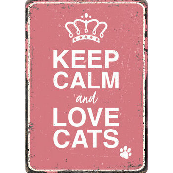 Plaque métal décorative humoristique Keep calm Chat