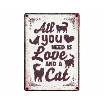 Plaque métal décorative humoristique Chat Plaque métal décorative humoristique Chat