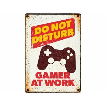 Plaque métal décorative humoristique gamer "Ne pas déranger"
