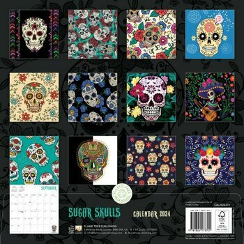 Calendrier 2024 Gothique sugar skulls - tête de mort