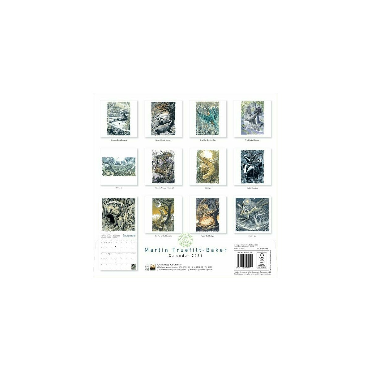Calendrier 2024 Dessin animaux Martine Truefitt baker