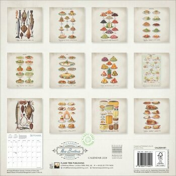 Calendrier 2024 Dessin retro dessert et plat Calendrier 2024 Dessin retro dessert et plat