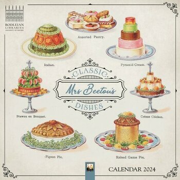 Calendrier 2024 Dessin retro dessert et plat