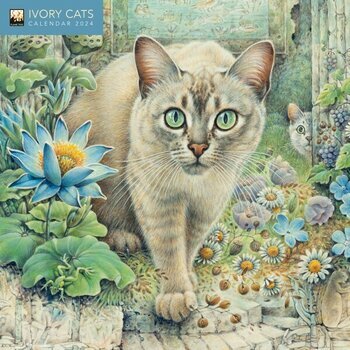 Mini calendrier 2024 chats dans l'art Ivory