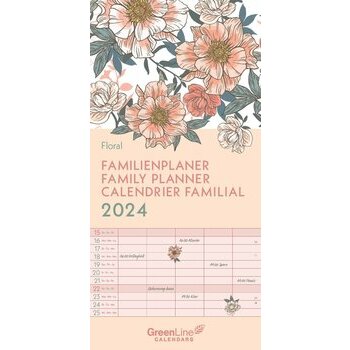 Calendrier familial par semaine 2024 à fleur