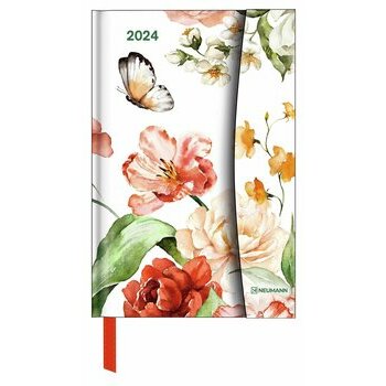 AGENDA DE POCHE MAGNETIQUE FLEUR et PAPILLON 2024