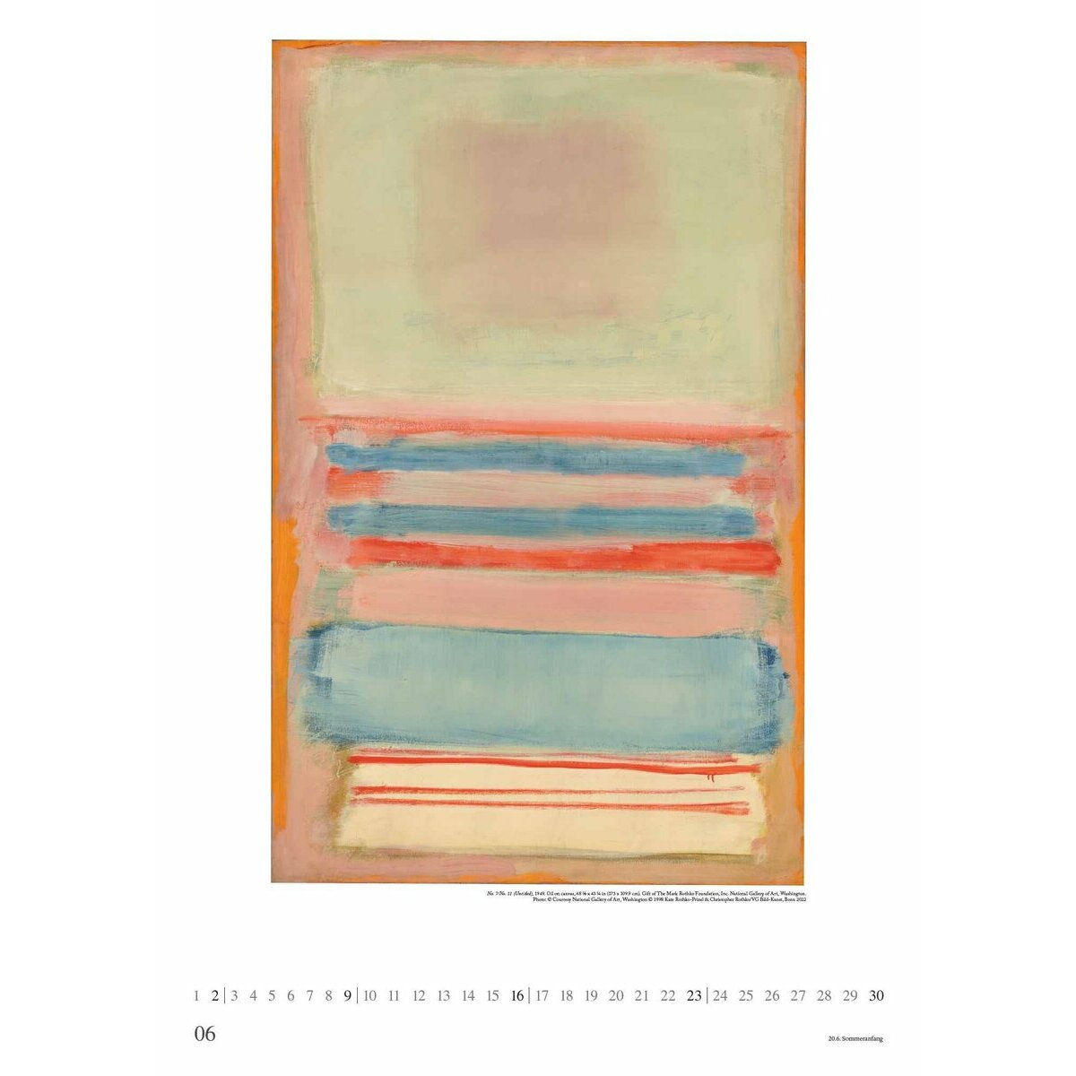 Maxi Calendrier Poster 2024 Rothko