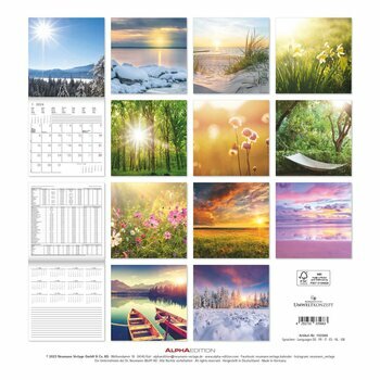Calendrier 2024 Paysage ensoleillé Calendrier 2024 Paysage ensoleillé