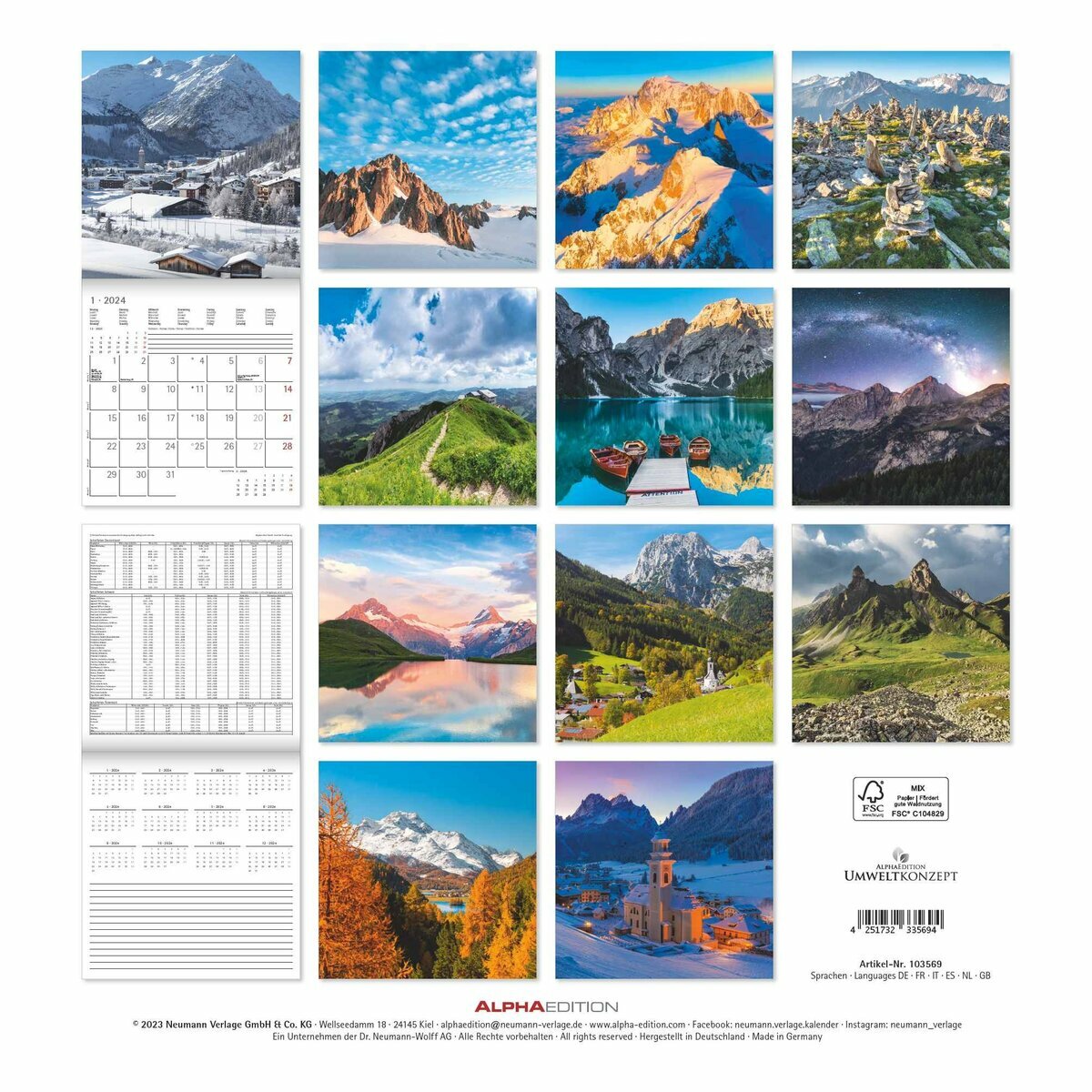 Calendrier 2024 Alpes